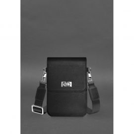 Кожаная сумка-чехол для телефона Tina Черная, фото 1