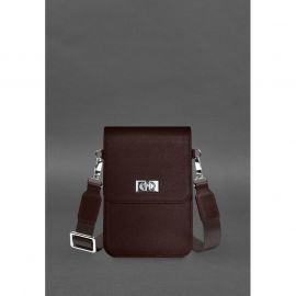 Кожаная сумка-чехол для телефона Tina Бордовая, фото 1