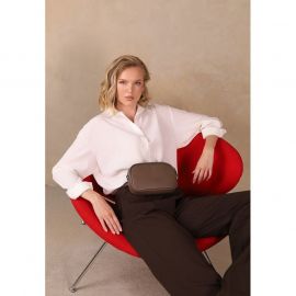 Женская кожаная сумка поясная/кроссбоди Holly темно-бежевая, фото 1