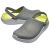 Пара Crocs LiteRide Grey/LightGreen на белом фоне