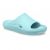 Crocs Mellow Slide Pure Water — удобные бирюзовые шлепанцы, вид спереди, оригинал