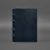 Кожаный блокнот на кольцах (софт-бук) 9.0 с твердой синей обложкой, фото 6