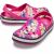 Кроксы женские сабо малиновые с цветами Crocs Crocband Seasonal Graphic Clog - Candy PinkFloral, фото 2