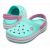 Кроксы женские мята с бледно малиновой розовой шлейкой сабо Crocs, фото 1