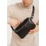 Мужская кожаная поясная сумка Dropbag Maxi черная Krast, фото 1