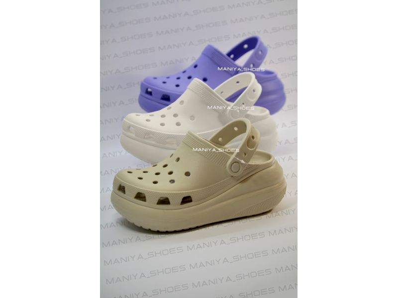 Крокс классик краш сабо белые Crocs Classic Crush Clog White арт. 207521, фото 1