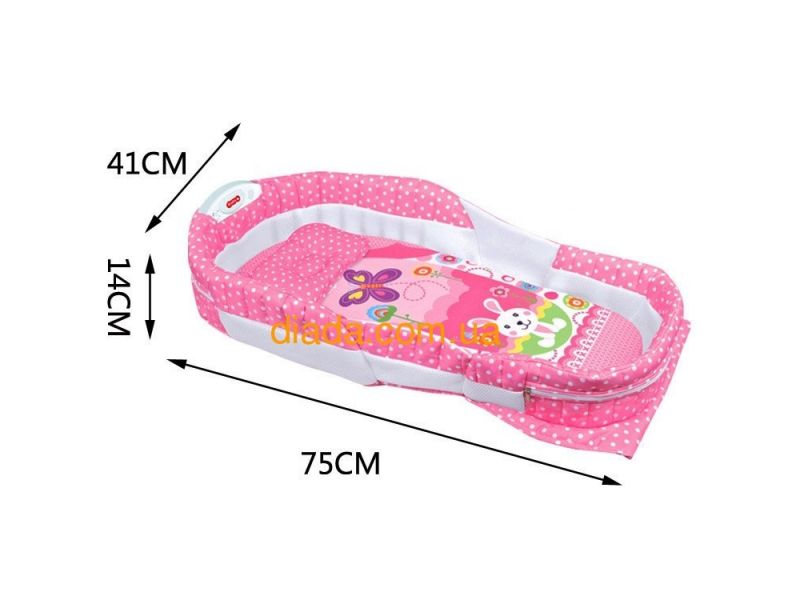 Люлька детская в кровать, переносная, складная, розовая., фото 4