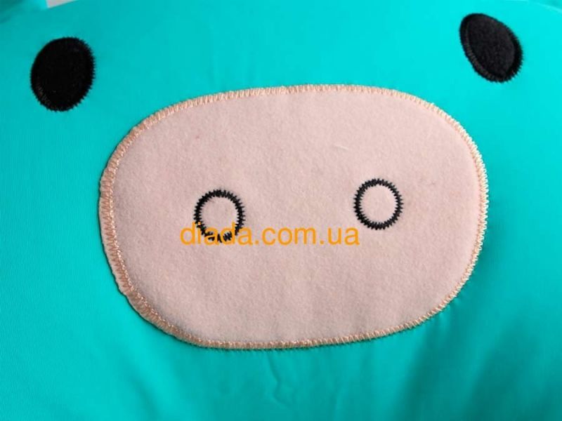 Матрасик бирюзовый "Поросенок" для купания детей в детскую ванночу, фото 3