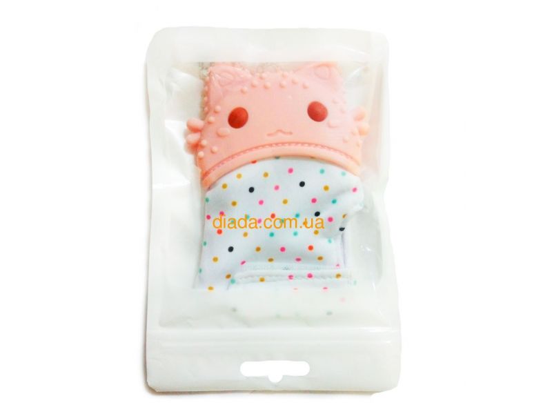 Детский прорезыватель для зубов розовый грызунок "Котик", фото 3