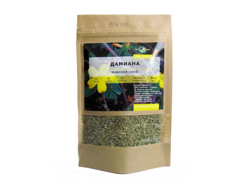 Дамиана (афродизиак) 40 грамм ТМ Биомир, фото 1