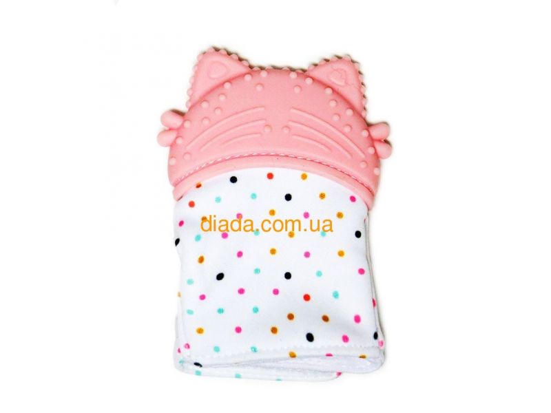 Детский прорезыватель для зубов розовый грызунок "Котик", фото 4