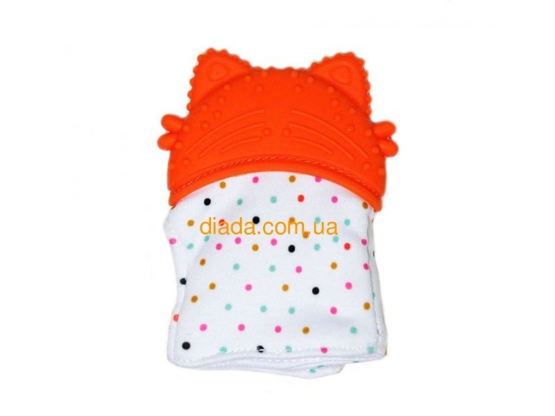 Силиконовый прорезыватель для зубов красный грызунок "Котик", фото 3