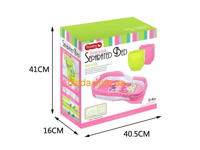 Люлька детская в кровать, переносная, складная, розовая., фото 3