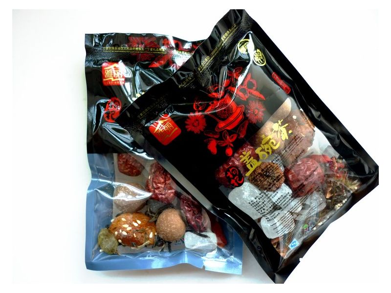 Зеленый чай с годжи, фруктами, хризантемами и сахаром, фото 1