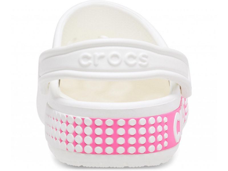 Женские Crocs Bayaband Logo Motion Volt White/Pink — кроксы с ярким принтом, фото 3