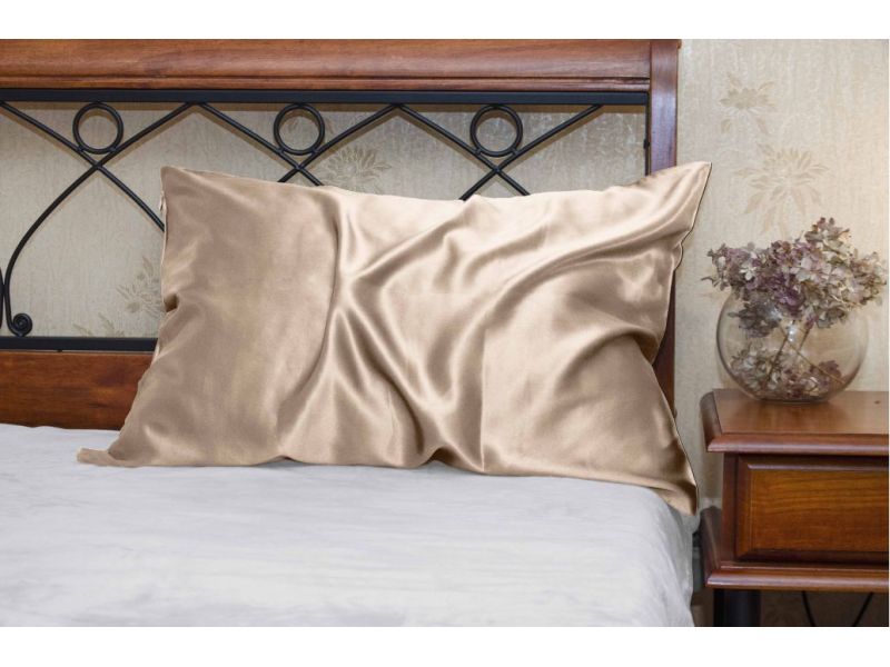 Наволочка шовкова Silk Kiss з натурального шовку. Колір шампань, фото 2