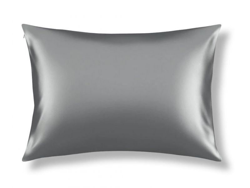 Шелковая наволочка серая размер 50*70 Silk Kiss. Натуральный шелк, фото 2