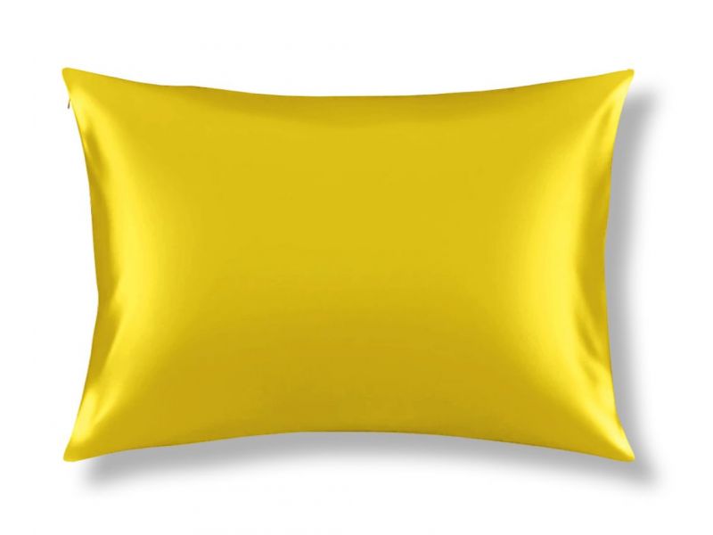 Наволочка шелковая желтая Silk Kiss из натурального шелка, фото 1