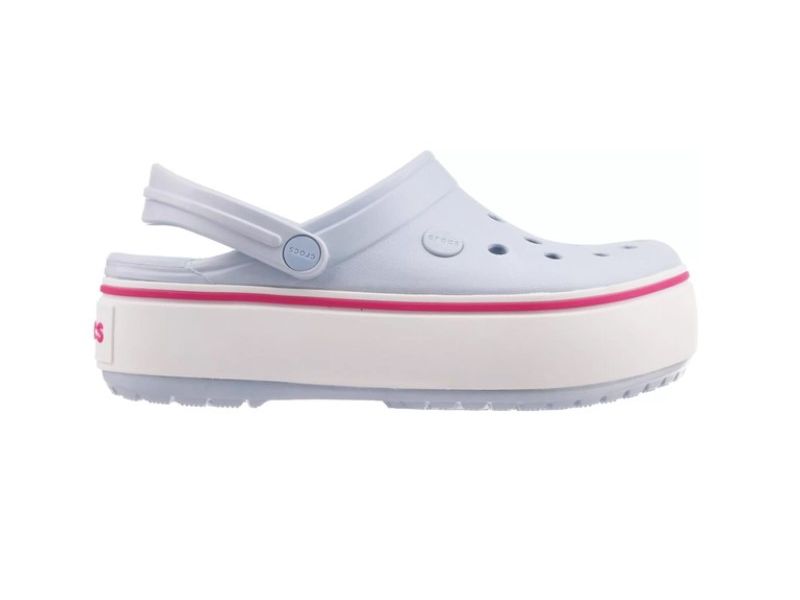 Кроксы женские голубые с белой платформой Сабо Crocs Platform, фото 1