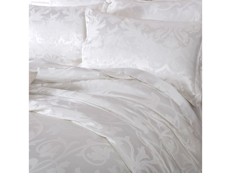 Шелковый комплект постельного белья Королевский белый. Silk Kiss, фото 3