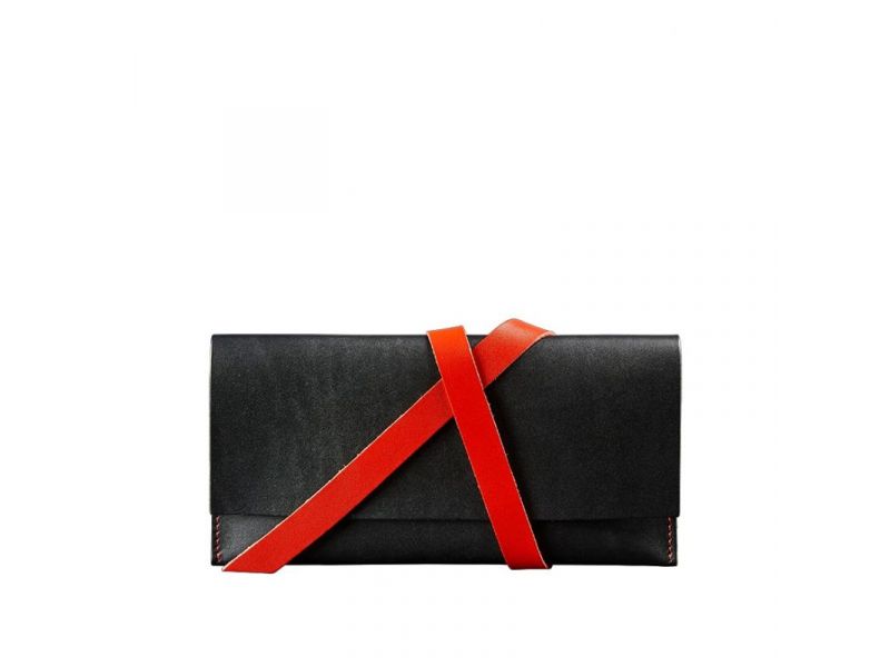 Кожаный женский тревел-кейс Voyager 1.0 черный с красным, фото 5