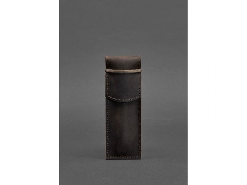 Кожаный чехол для ручек 1.0 темно-коричневый Crazy Horse, фото 1