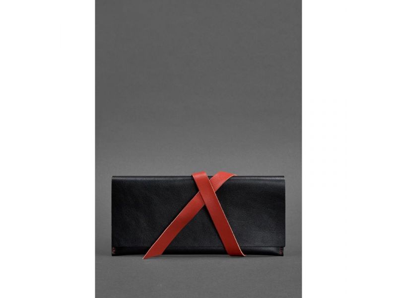 Кожаный женский тревел-кейс Voyager 1.0 черный с красным, фото 1