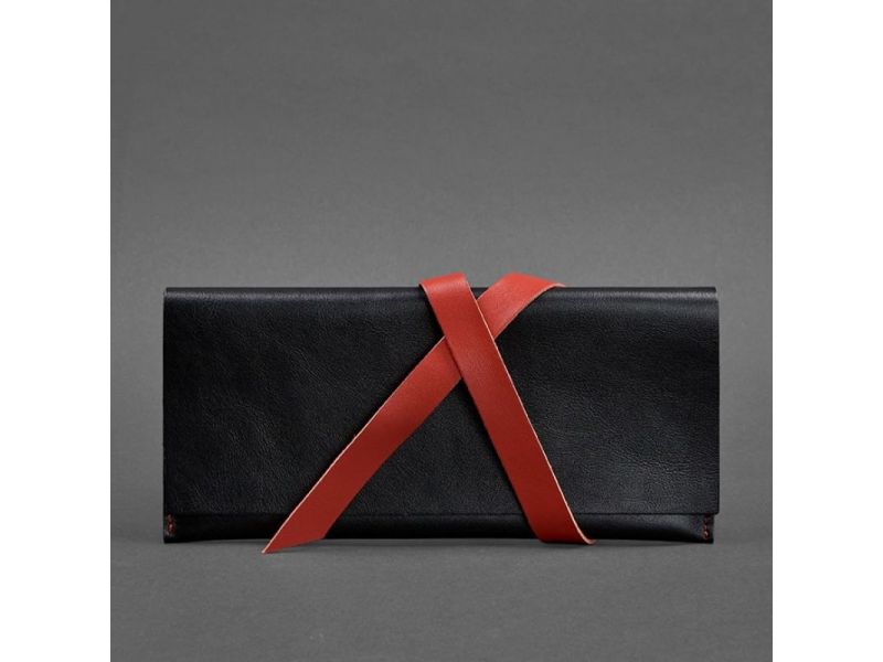 Кожаный женский тревел-кейс Voyager 1.0 черный с красным, фото 4