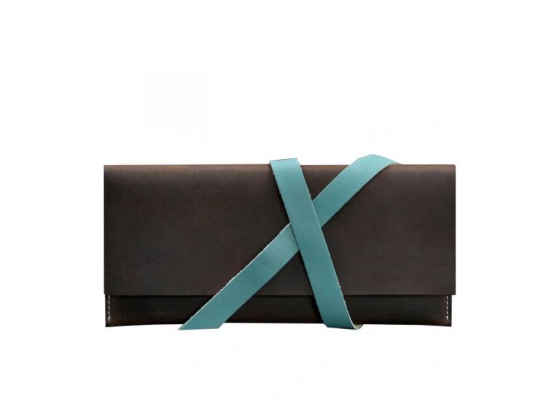 Кожаный женский тревел-кейс Voyager 1.0 темно-коричневый с бирюзовым, фото 6