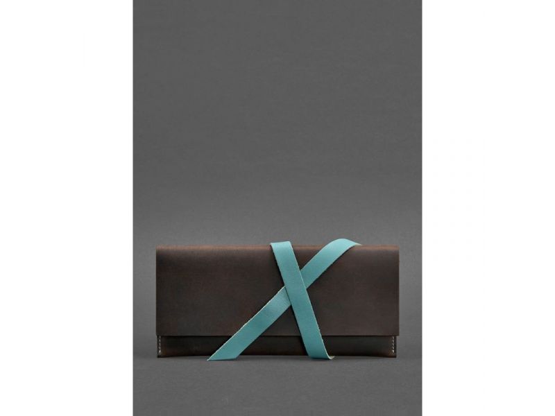 Кожаный женский тревел-кейс Voyager 1.0 темно-коричневый с бирюзовым, фото 1