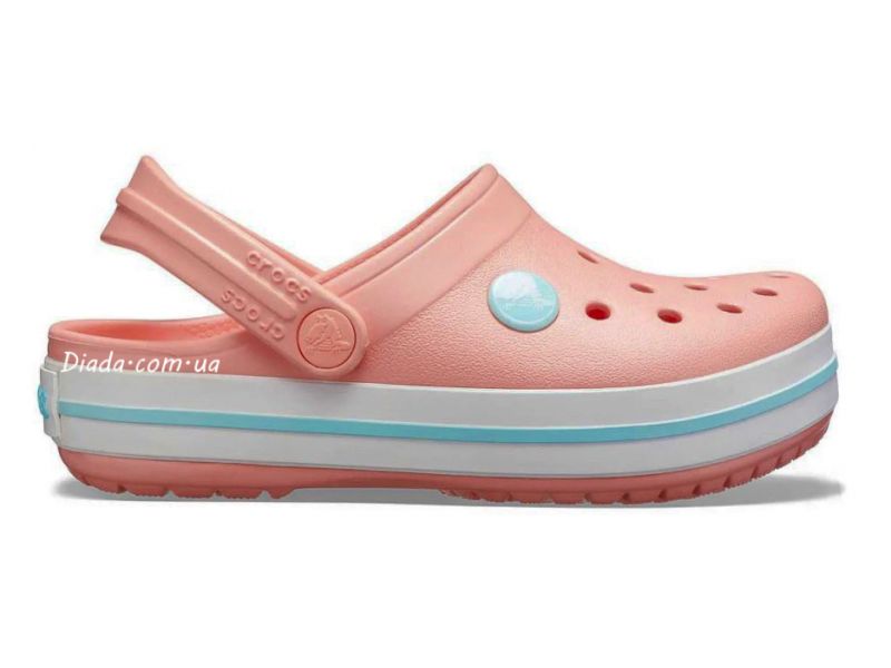 Боковий ракурс дитячих сабо Crocs Crocband Kids Melon/Ice Diada — Боковой ракурс детских сабо Crocs Crocband Kids Melon/Ice Diada