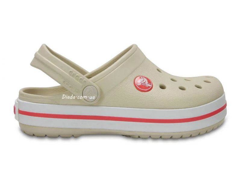 Боковой вид детских сабо Crocs Crocband Stucco/Melone