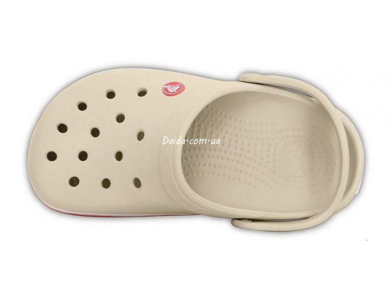 Вид сверху на детские кроксы Crocs Crocband Stucco/Melone