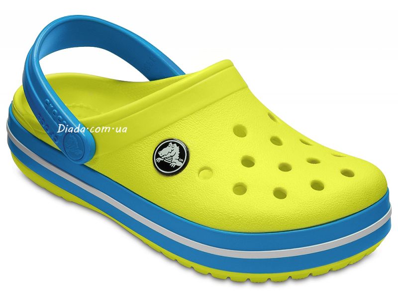 Crocs Crocband Kids Tennis Ball Green/Ocean – Детские кроксы зелёные (салатовые) оригинал, фото 2