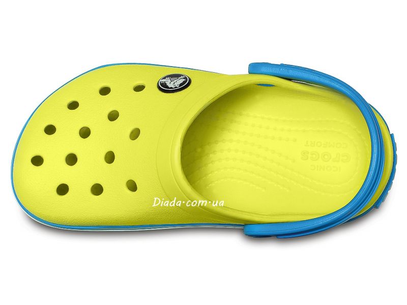 Crocs Crocband Kids Tennis Ball Green/Ocean – Детские кроксы зелёные (салатовые) оригинал, фото 4