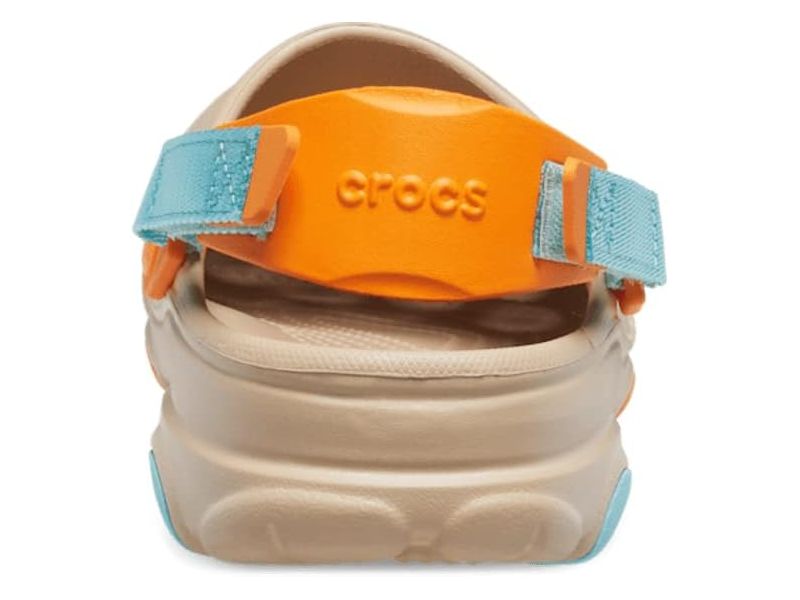 Crocs All-Terrain Black/Chai/Multi — задняя часть сабо с ремешком, комфортная фиксация