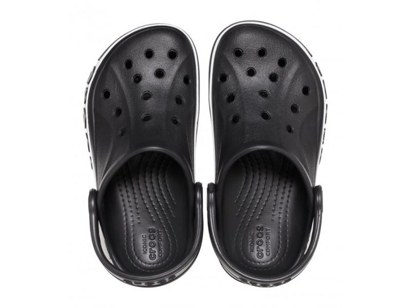 Верхній вигляд Crocs Bayaband Black — оригінальні чорні сабо