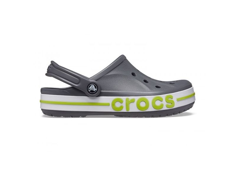 Оригинальные сабо Crocs Bayaband Charcoal серые — вид сбоку
