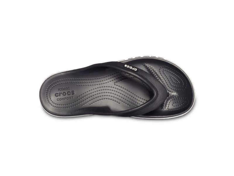 Crocs Bayaband Flip Black — верхняя часть с ремешком и фирменной текстурой, оригинал