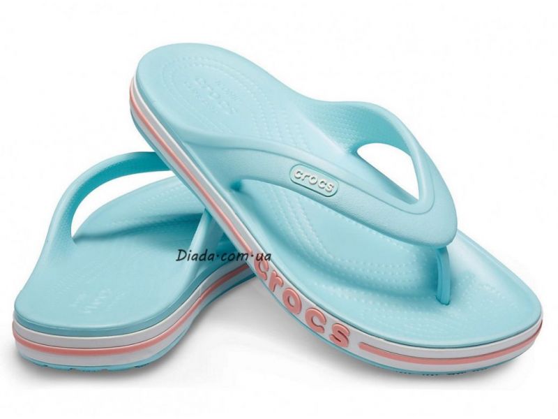 Crocs Bayaband Flip Ice Blue/Melon арт. 205393 — Крокс Шлепанцы Вьетнамки Баябенд голубые (бирюзовые), фото 6