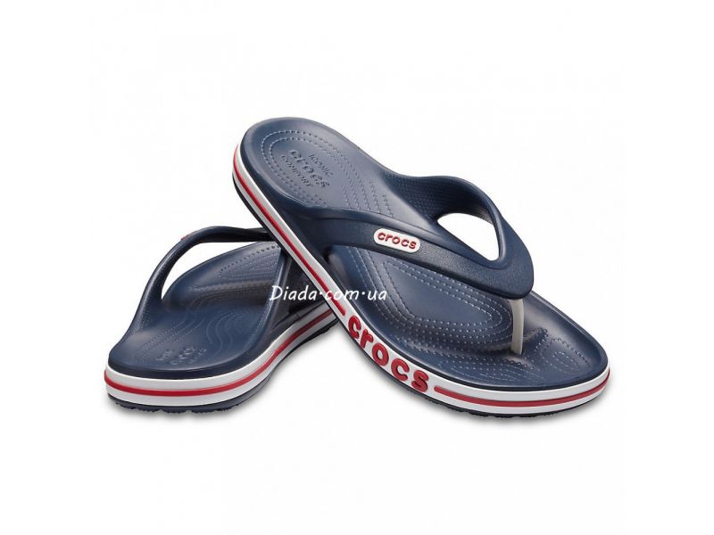 Пара Crocs Bayaband Flip Navy — мужские шлёпанцы Crocs тёмно-синие, оригинал