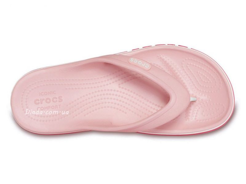 Crocs Bayaband Flip Petal Pink — вид сверху, лёгкие вьетнамки Crocs, оригинал