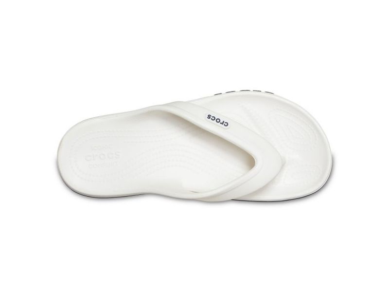 Crocs Bayaband Flip White — верхняя часть с ремешком и логотипом, оригинал