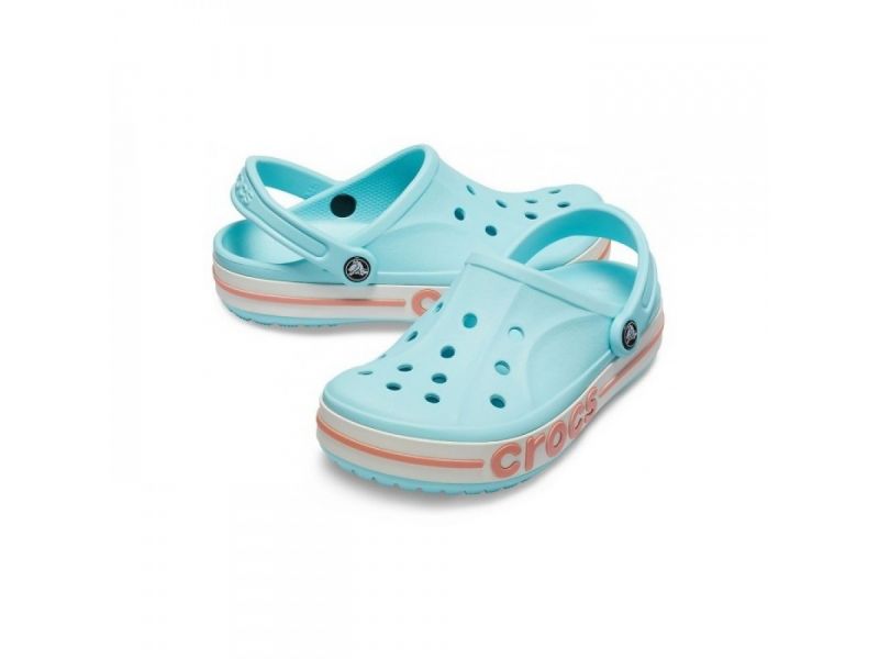 Пара Crocs Bayaband Ice Blue — голубые женские кроксы, оригинальные