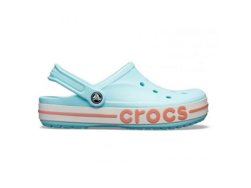 Оригинальные сабо Crocs Bayaband Ice Blue — женские голубые кроксы, вид сбоку