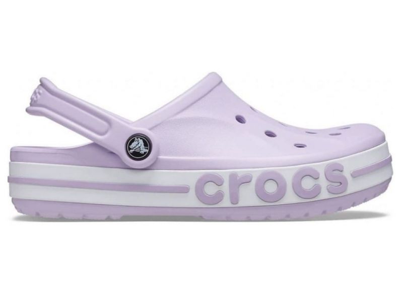 Оригинальные сабо Crocs Bayaband Lavender — лавандовые кроксы унисекс, вид сбоку