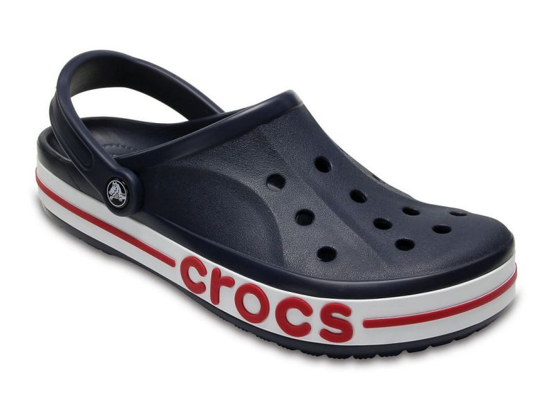 Кроксы Crocs Bayaband Navy — тёмно-синий цвет, вид спереди, оригинал