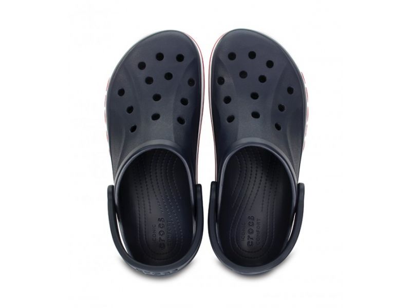 Вид сверху на Crocs Bayaband Navy — оригинальные тёмно-синие сабо