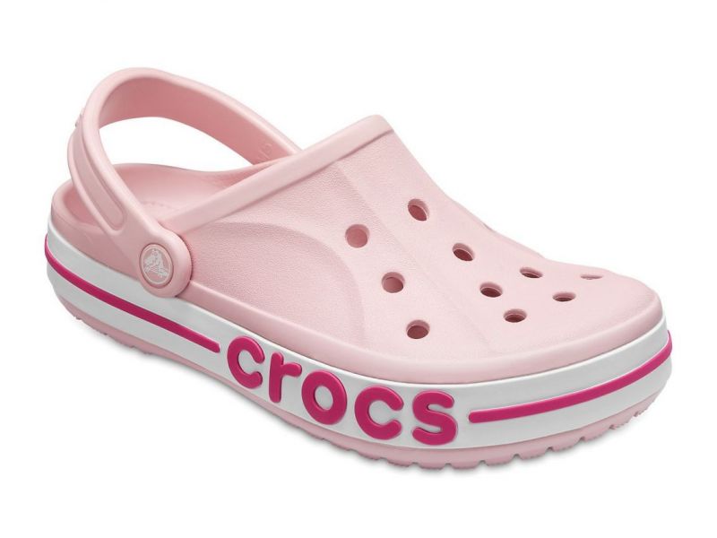 Женские сабо Crocs Bayaband Pearl розового цвета — вид спереди, оригинал