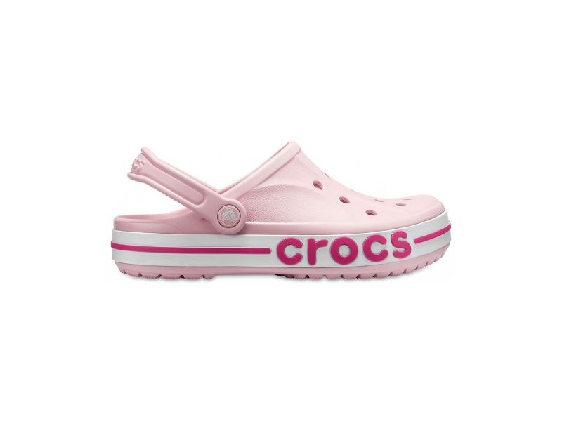 Оригинальные Crocs Bayaband Pearl — розовые женские сабо, вид сбоку